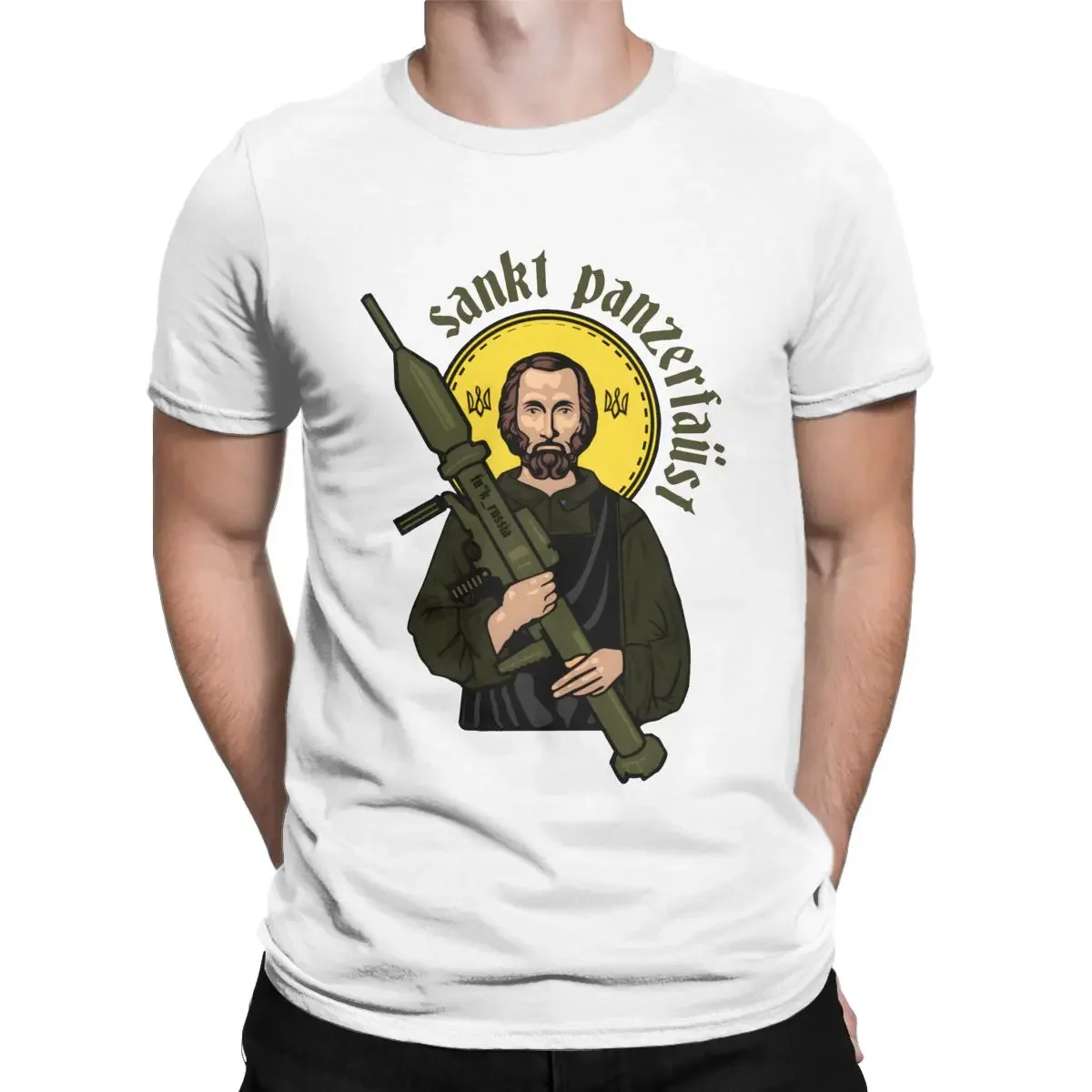 

UKRAINE Saint Javelin Tshirt Vintage Saint Panzerfaust Graphic Tshirts Summer Women Men Fashion Loose Cool Camisetas Ropa Mujer