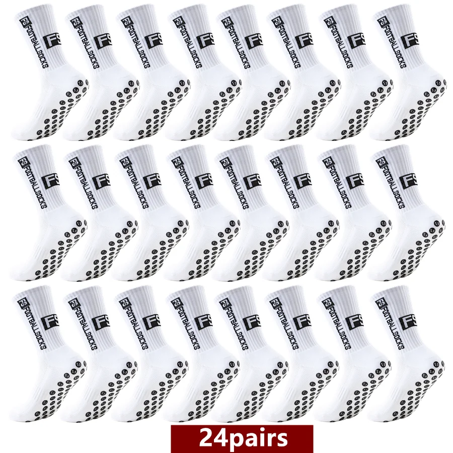 24 Pairs Men Women Unisex Non Slip Grip Hiking Running Socks Towel Bottom Breathable Shockproof Athletic Exercise  Socks