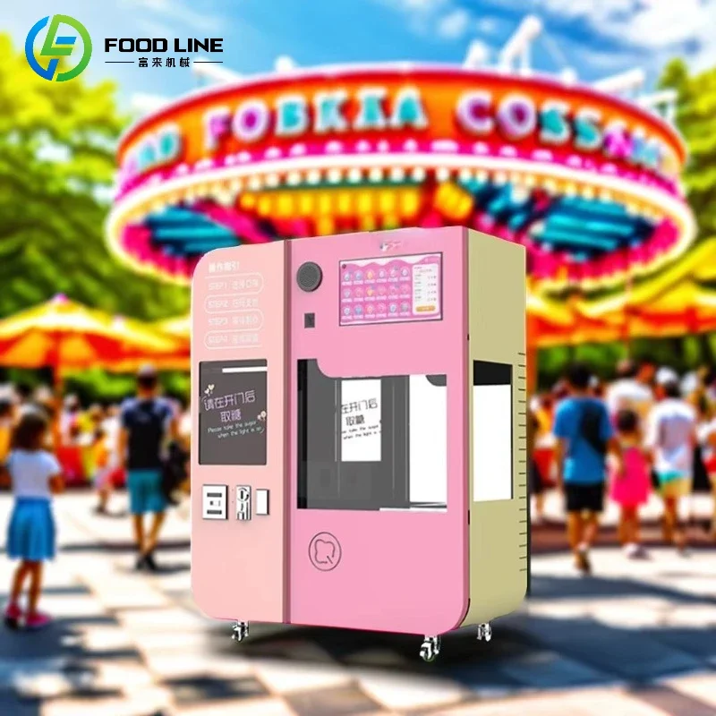 Cotton Candy Vending Machine Latest Type Full Automatic Fairy Commercial Cotton Candy Floss Machine industrial Park
