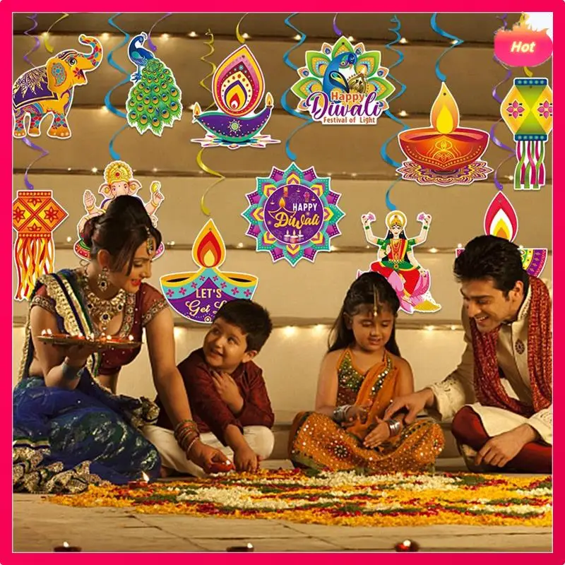 

Diwali Festival Hanging Swirl Decorations Hanging Swirl Paper For Outdoor Indoor Decor Diwali Festival