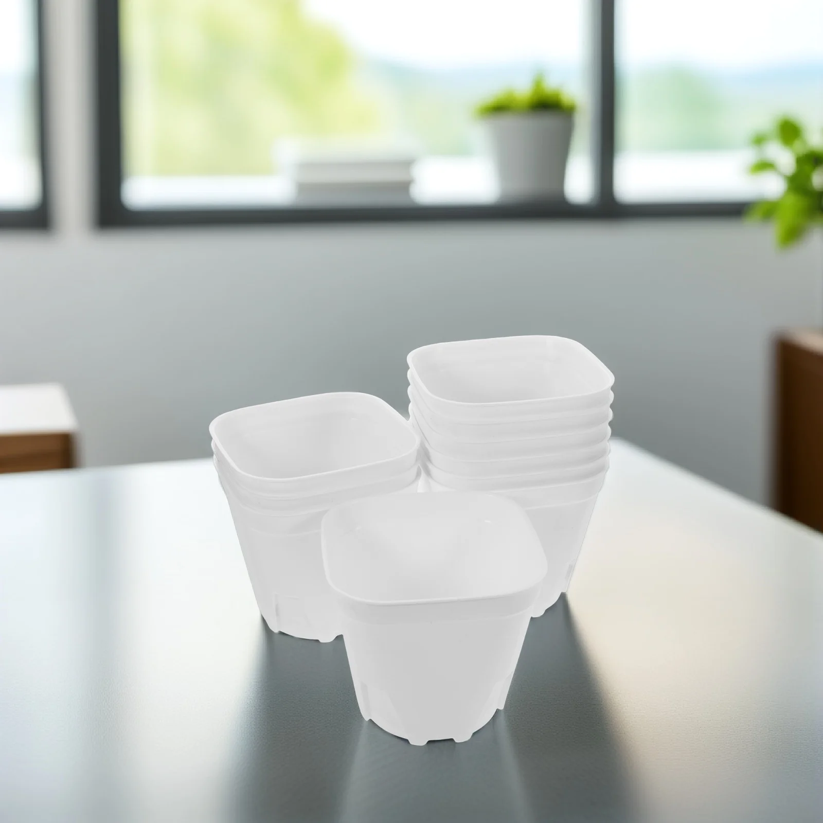 

10 Pcs Root Control and Breathable Square Basin Flower Pots Plastic Orchid Flowers Small Nursery Planter for Plants