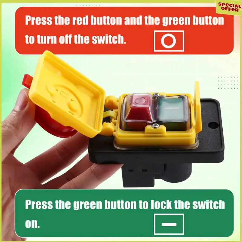 A34R Durable CK31 400VAC Self-Locking Magnetic Switch For Metal Cutting Machine - 6 Pin Start And Stop Control