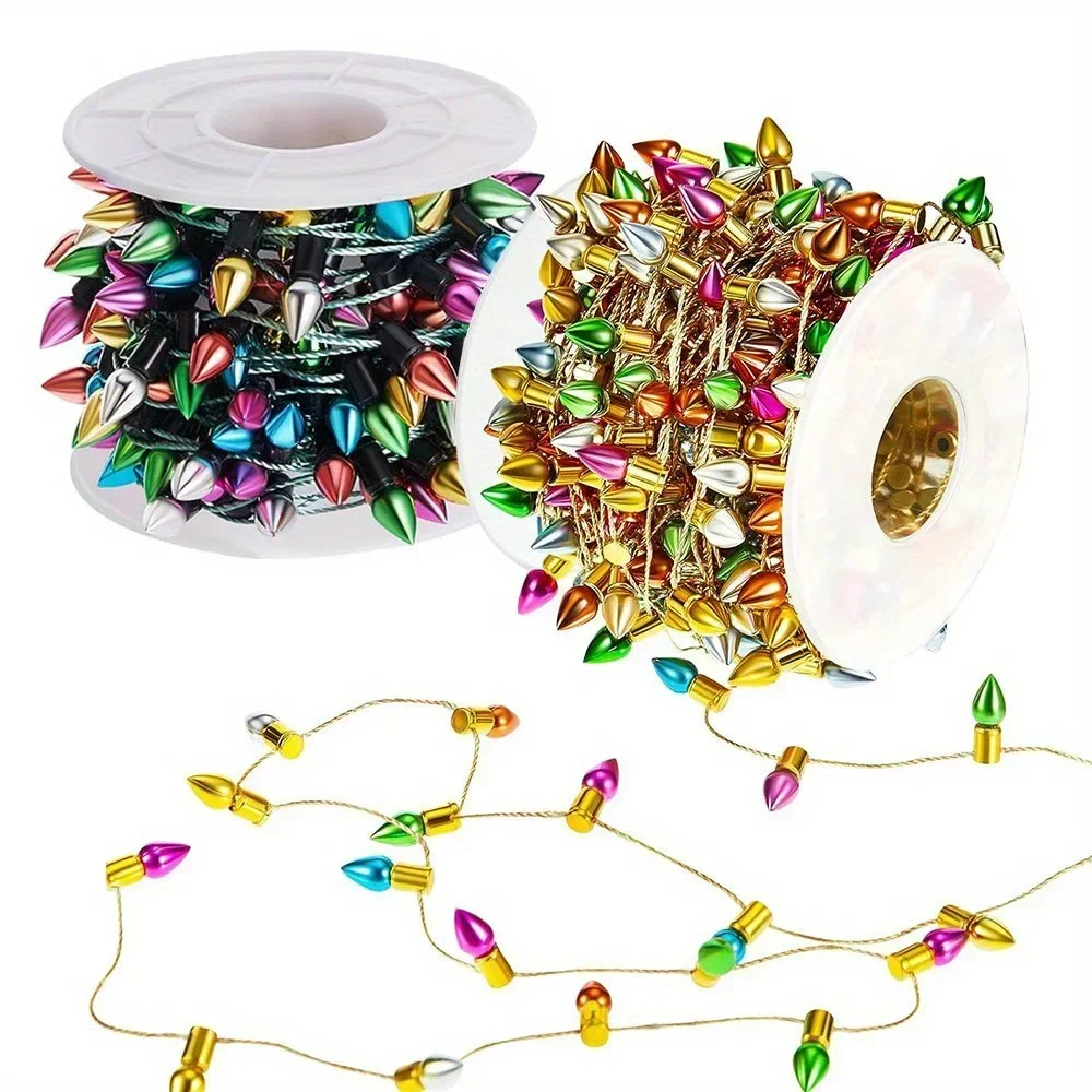 5/10 Meter gefälschte Lichterkette, Weihnachtsdekoration, Weihnachtsbaum-Top-Dekor, kleine Glühbirnen, Mini-Weihnachtslichterkette, kein Strom
