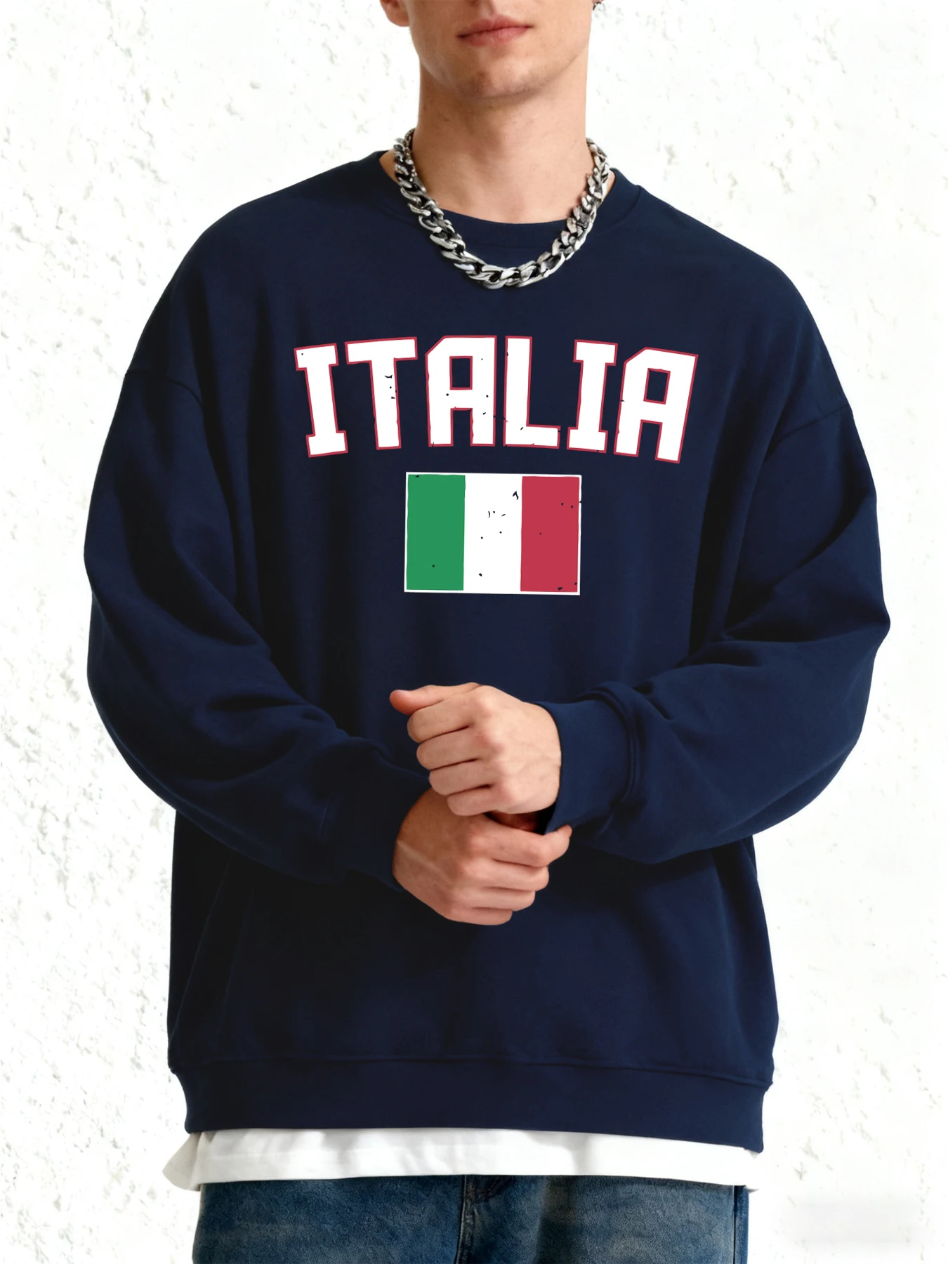 Itrlia والعلم الوطني تصميم الرجال البلوز البلوفرات في الهواء الطلق موضة بلوزات مستديرة العنق الهيب هوب الشارع الشهير الخريف بلايز عادية #3