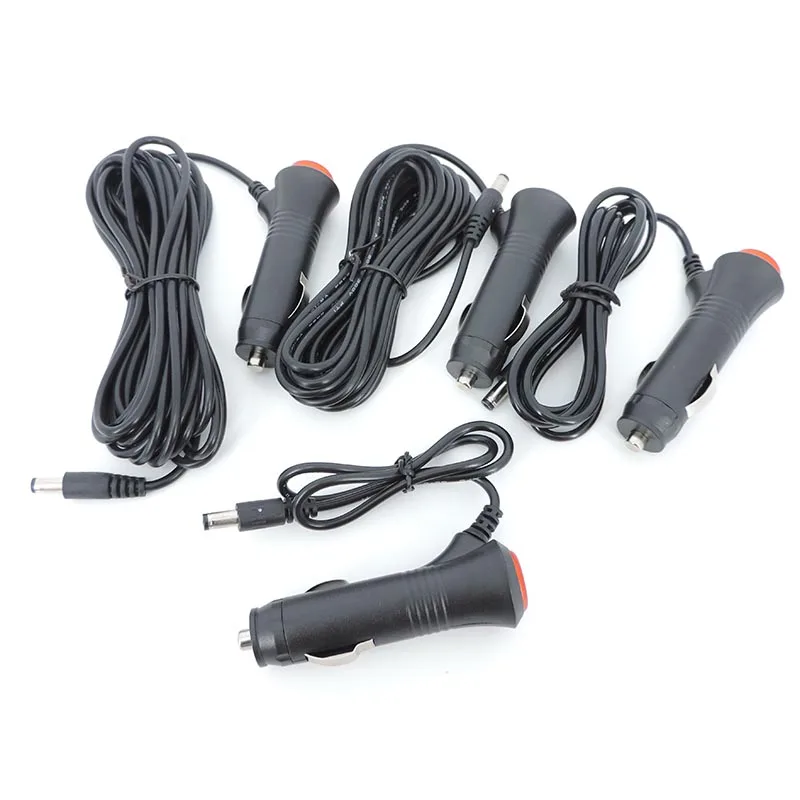 Adaptador de cable de extensión de alimentación para coche, interruptor de cable de enchufe para cámara de Monitor de coche, 2,1x5,5mm, J17, DC 12V, 24V