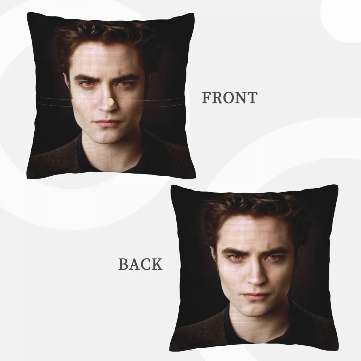 The Twilight Saga Edward Cullen Square Linen Pillowcase Cushion Cover Polyester Decorative Bed Home Comfort Throw Pillow