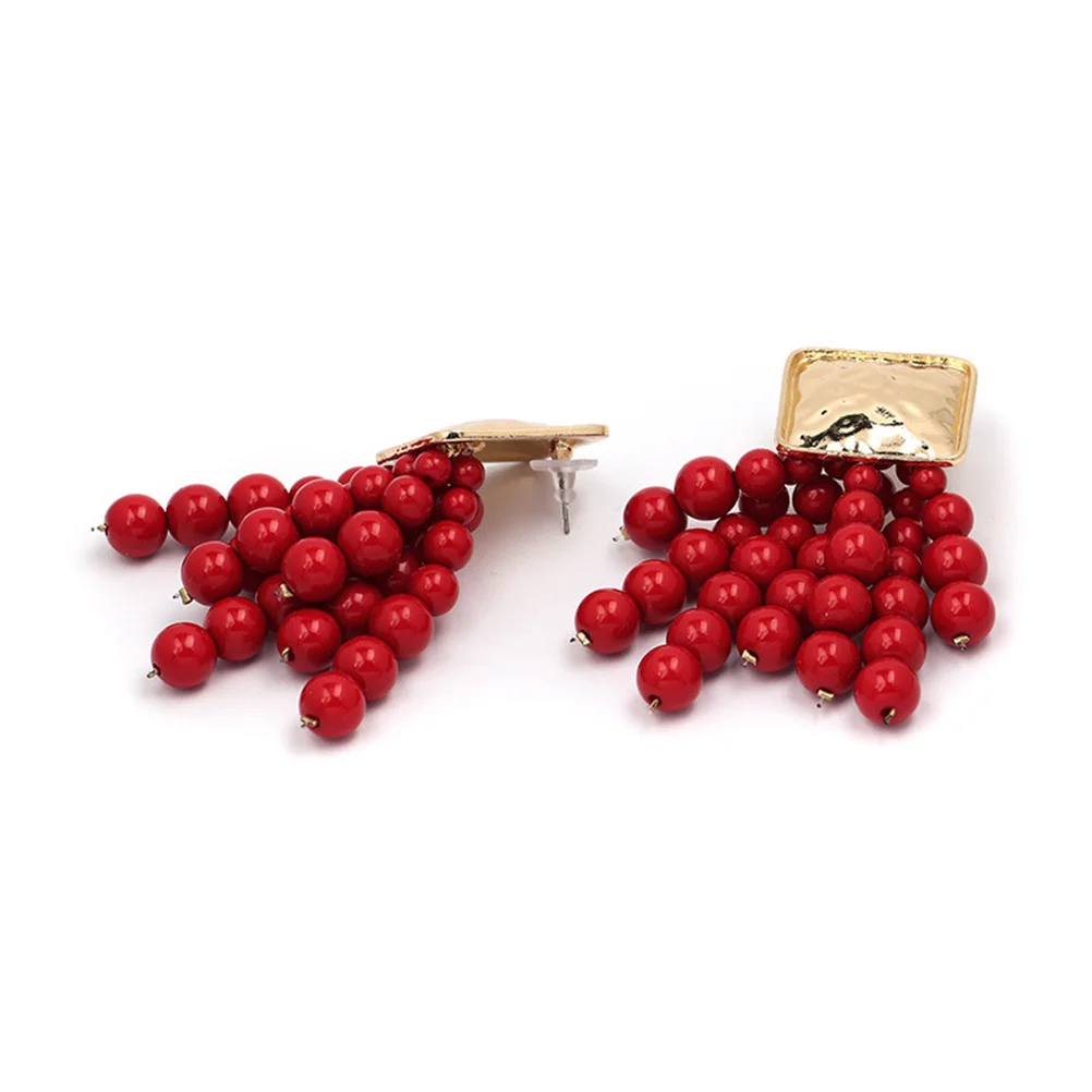 

Long Beaded Tassel Earrings Handmade Alloy Delicate Charm Jewelry for Women Wedding Engagement Birthday Gift Earrings