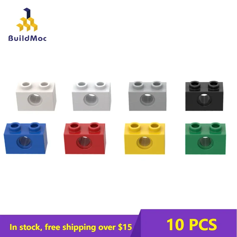 

10pcs MOC 3700 Brick 1x2 with Hol Compatible Assembles ParticlesFor Building Blocks Parts DIY Educational gift Toy