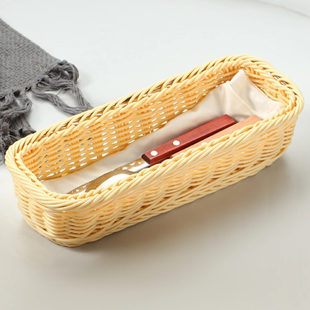 

3pcs Woven PP Basket Kitchen Storage Fruit Bread Holder Rustic Organizing Container Home Restaurant Picnic Use Woven Storage