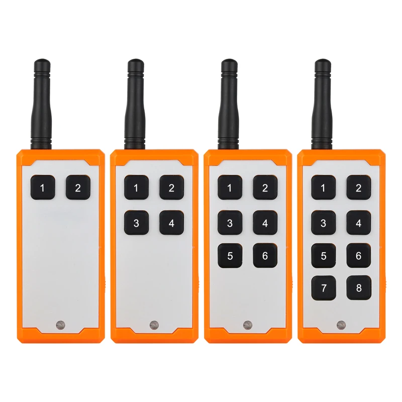 433MHz 8 Keys Learning Code  Anti-Interference Long Endurance Industrial  RF Wireless Remote Control for Motor power switch