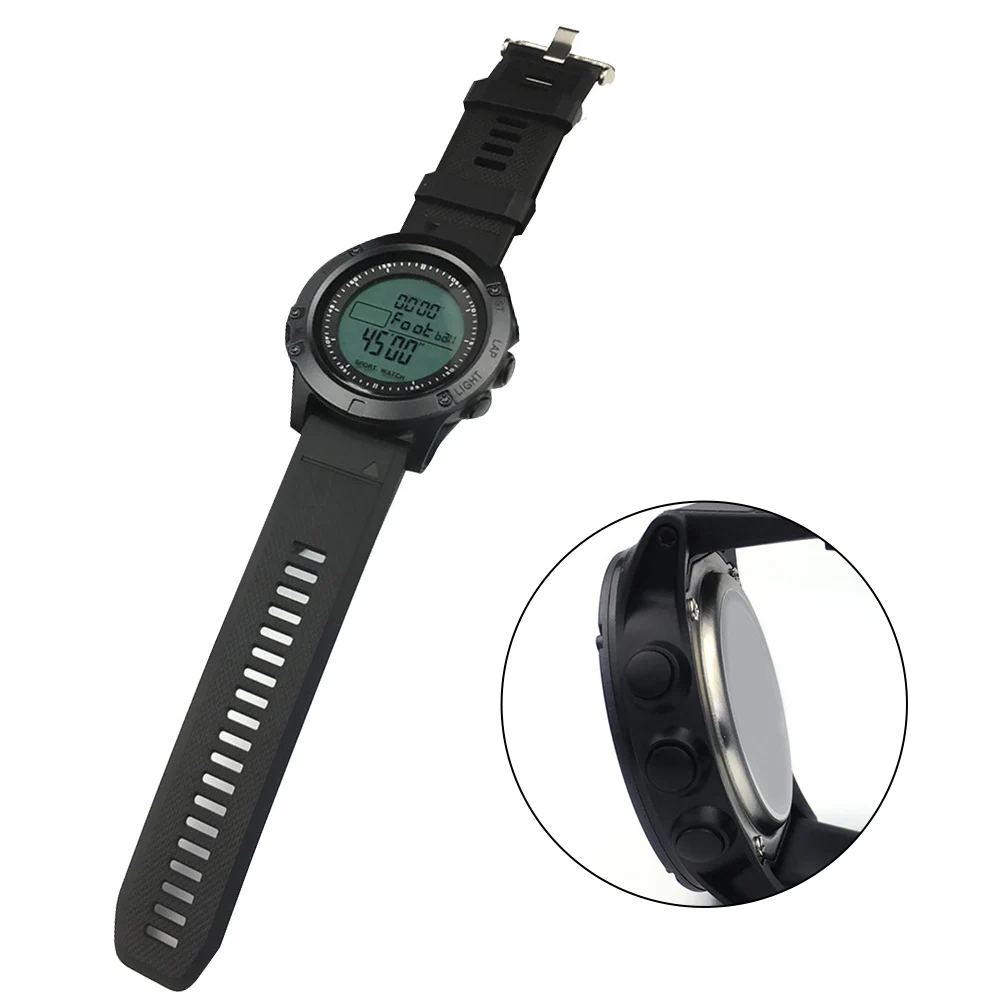 For Night Sports Black Digital Stopwatch Luminous Watch Easy To Read Dial Lightweight Construction For Fitness