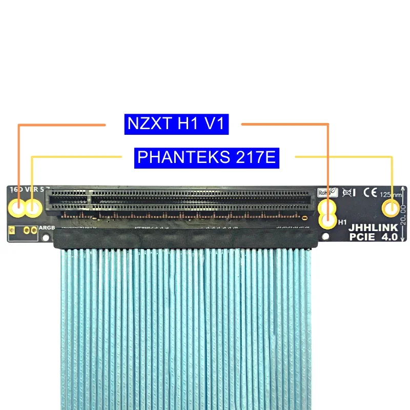 Imagem -03 - Phanteks-placa Gráfica de Extensão Vertical Gpu Pci Express 4.0 X16 Cabo Riser 270 ° em Ângulo Reto Reverso Chassi Atx 217e Nzxt h1