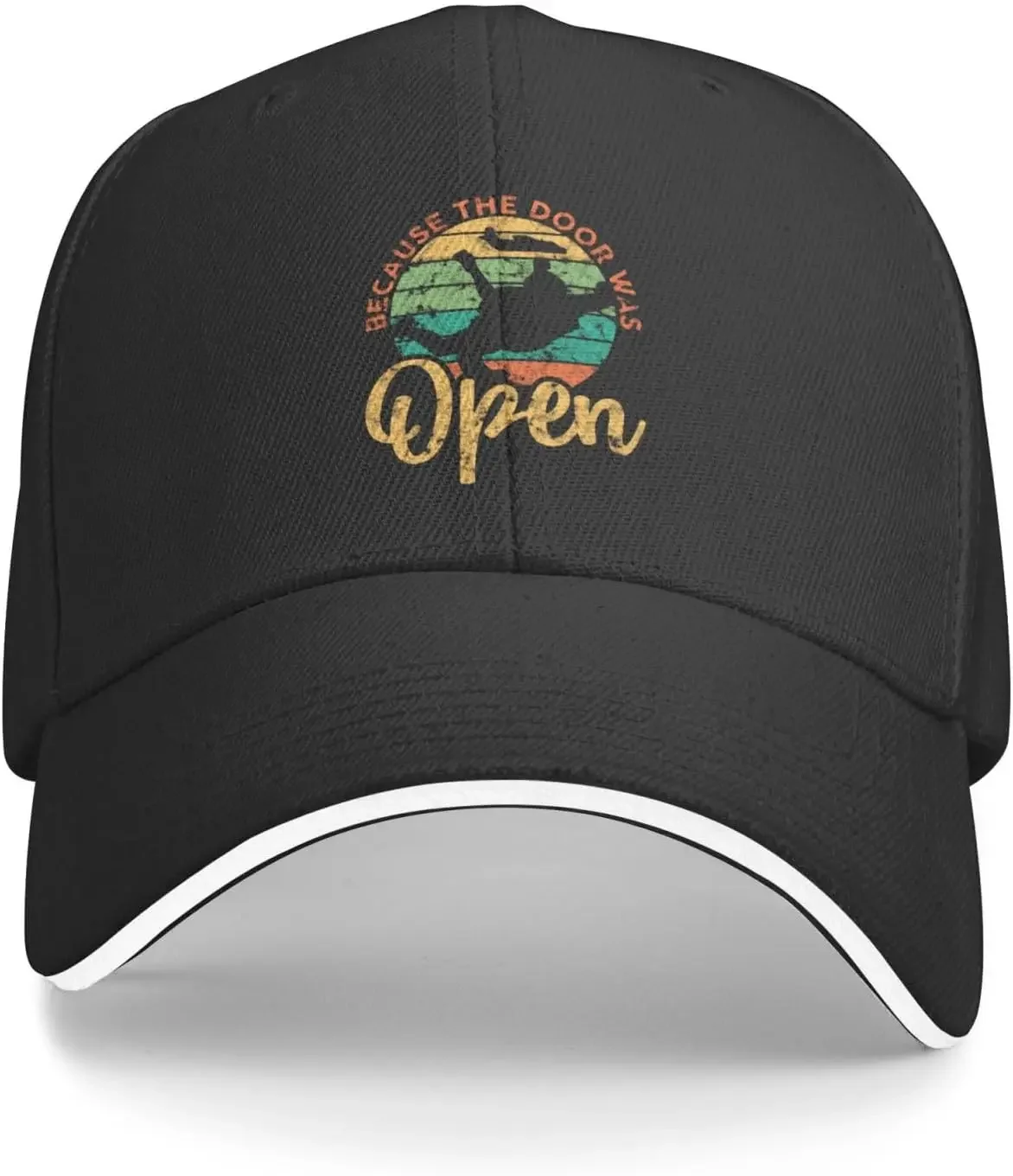 Skydiving Gift Because The Door was Open Skydiver Hat Adult Unisex Adjustable Baseball Cap for Men Women