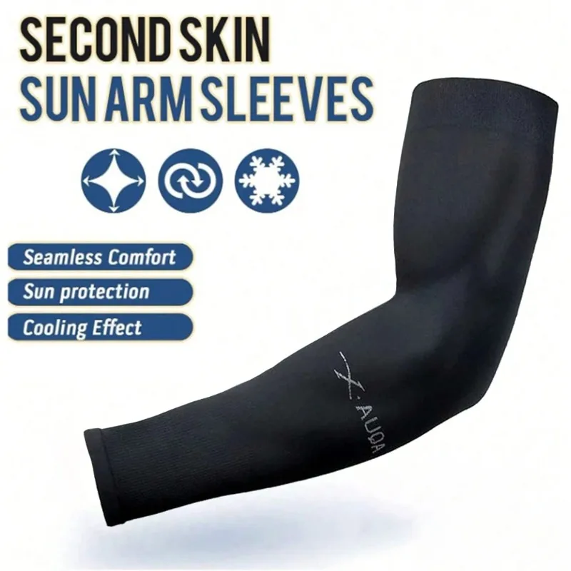 Breathable Quick Dry Ice Silk Sun Sleeves, Unisex UV Sun Protection Sunblock Arm Covers for Sports Outdoor Daily Use