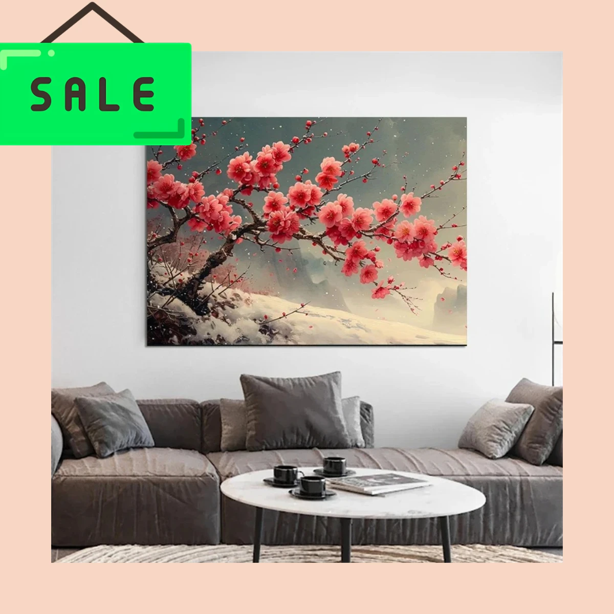 Japan Cherry Blossoms Sunrise Scenery Mount Fuji Wall Art Canvas Painting Bedroom Interior Paintings For Living Room Home Dec