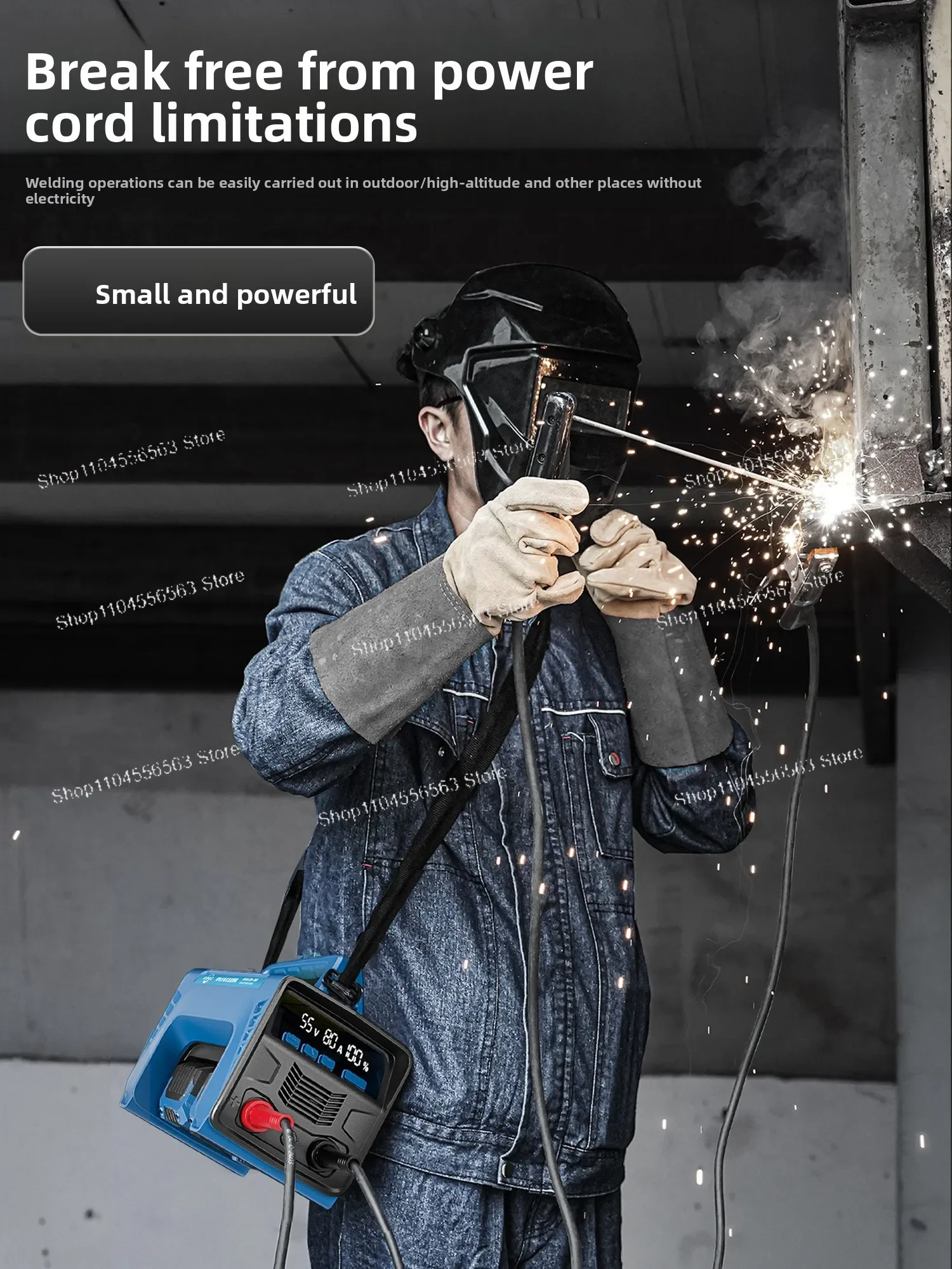 （Popular Items Today）Rechargeable Li-ion Battery Welder 2 In 1 MIG MMA DC Mini Portable Welding Machine
