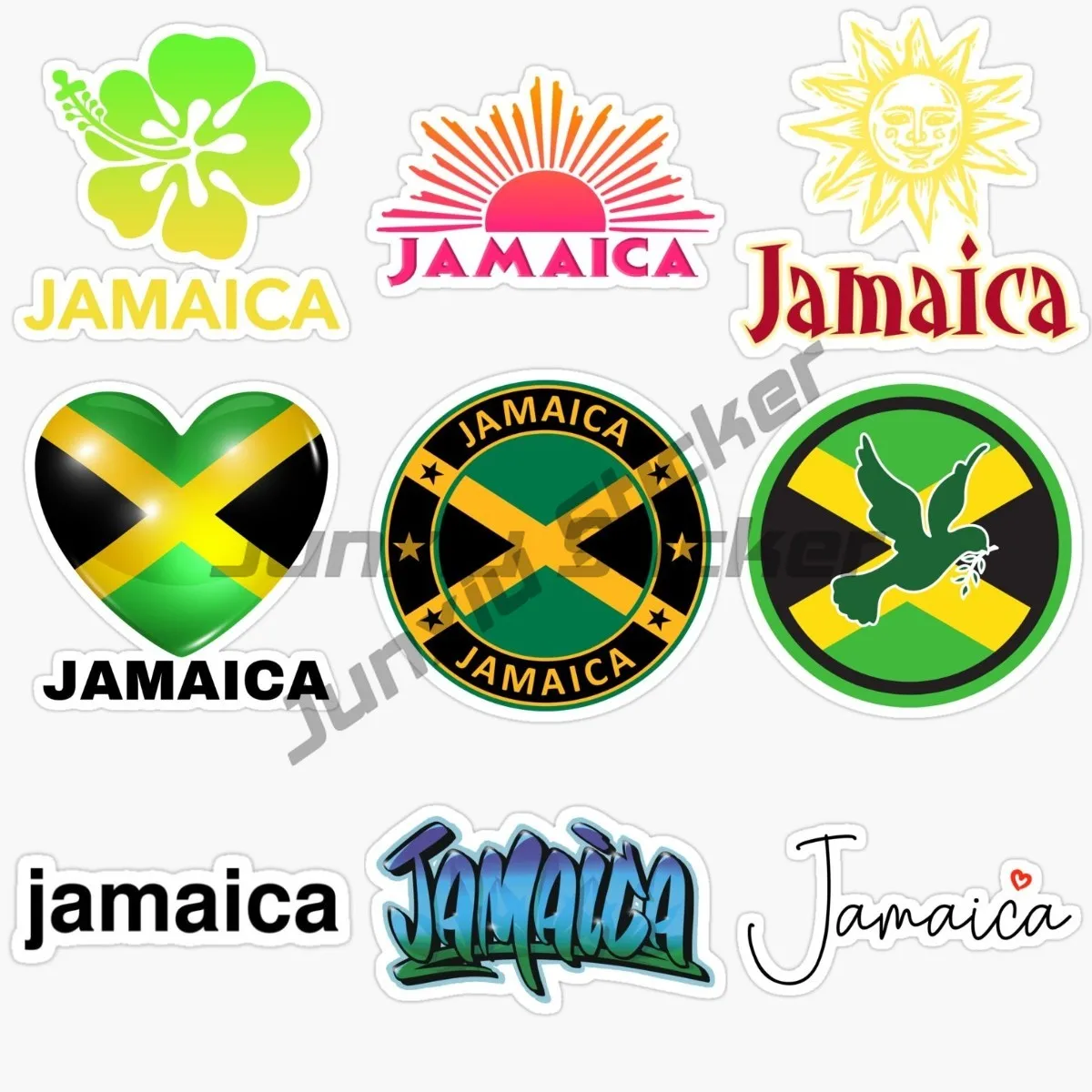 Creativity Jamaican National Flag Car Window Sticker Bumper Racing Laptop Helmet Trunk Wall Bicycle Vinyl Decal