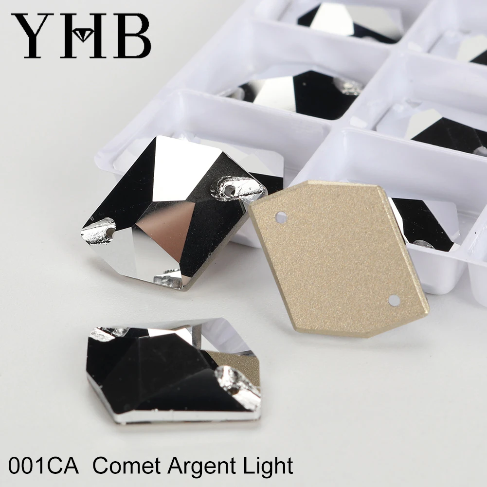 YHB Top Qualität Cosmic Glass Crystal AB Moonlight Nähen Steine Flatback Nähen auf Strasssteine Für Kleidungsstück Kleidung Taschen