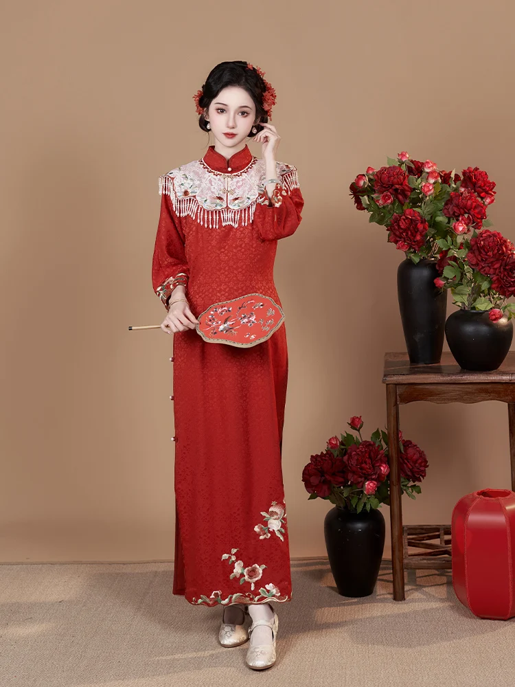 

Комплект Hanfu из полиэфирного волокна с кружевом Cloud Shoulder, одинаковые наряды для лучших подруг, коллекция Весна 2024