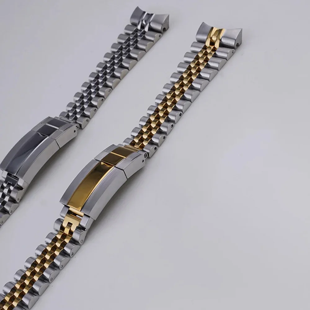 

Rolamy 22mm Jubilee WatchBand For Seiko 5 Sports GMT SSK001 003 005 027 033 035 SSK036 Silver Gold Solid Link End Strap Bracelet