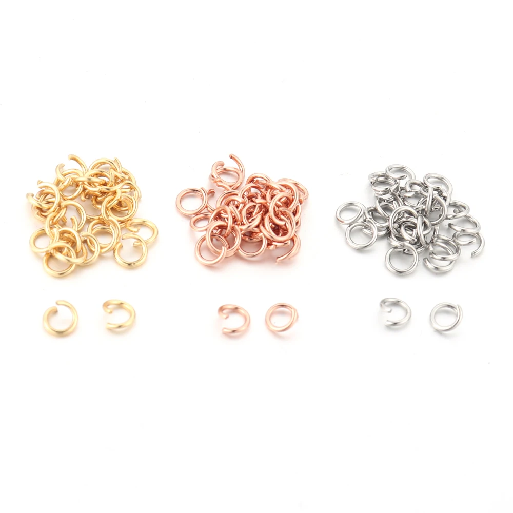 100pcs  Stainless Steel Open Jump Rings 5MM Jewelry Necklace Split Rings Connectors for DIY Gifts Making Bulk Wholesale