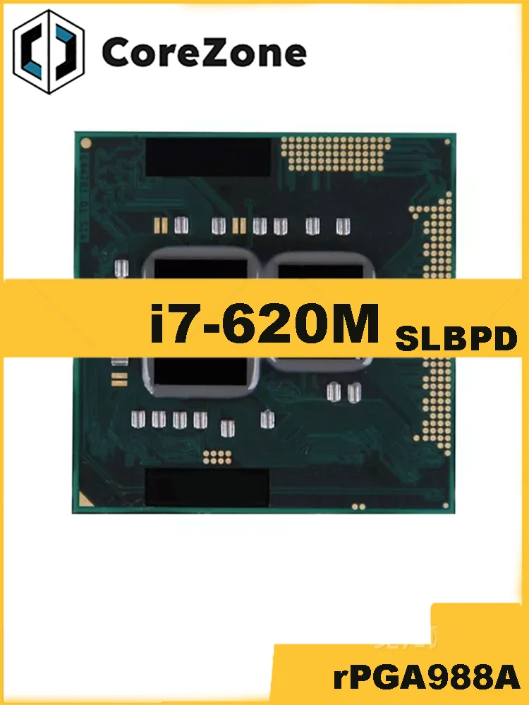 Core i7-620M i7 620M SLBTQ SLBPD 2,6 GHz Dwurdzeniowy czterowątkowy procesor CPU 4M 35W Gniazdo G1 / rPGA988A — zdjęcie produktu 4