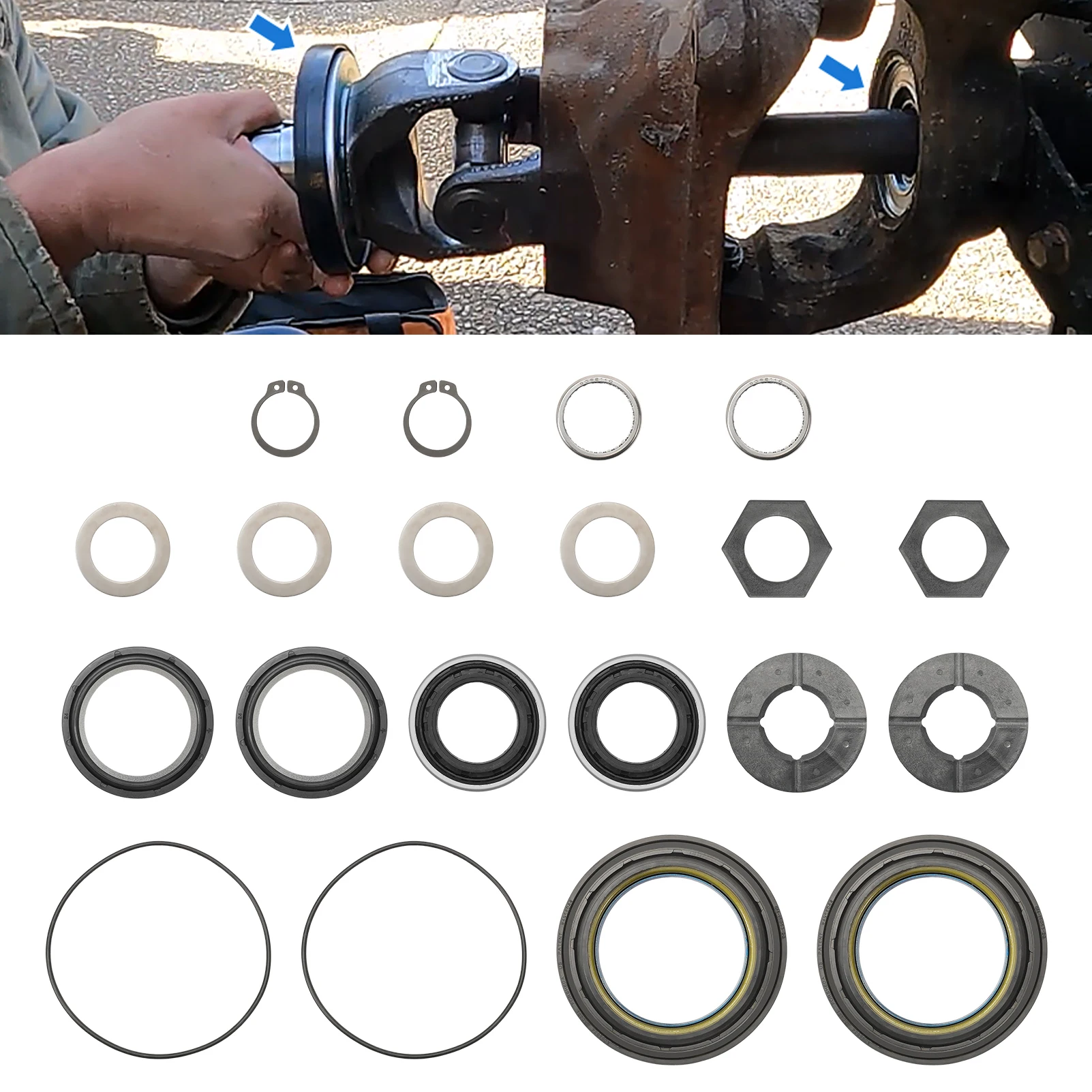

Axle Knuckle Tube Dust Seal set Inner Tube Seal Needle Bearing for Ford 1998-2004 Super Duty Excursion F250 F350 F450 F550