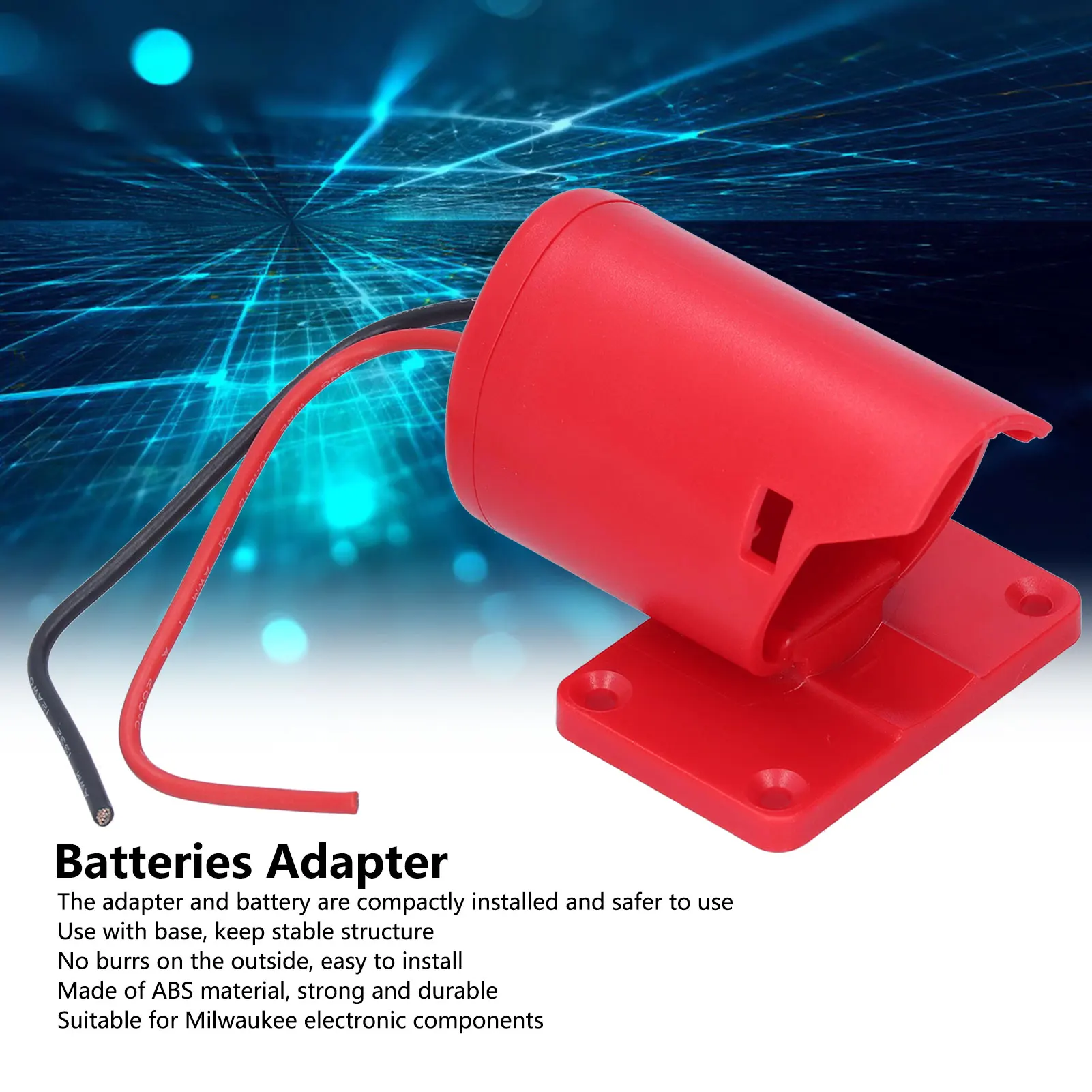 Batteries Adapter Battery Mount Adapter Power Connector Converter for Milwaukee   2 Wiring Output Battery Mount Connector