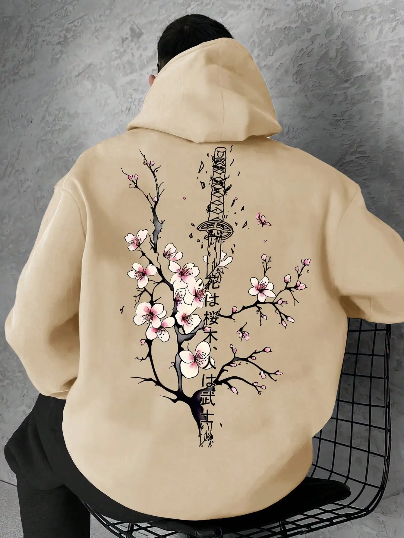 Japan Cherry Blossom Men Women Pullover Hoodie Street Casual Harajuku Y2K Retro Loose Sport Daily Autumn Winter Sweatshirt Top - Image 2