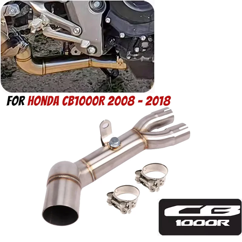 دراجة نارية العادم الهروب الانزلاق على لهوندا CB1000R 2008 - 2017 2018 الأصلي الخمار الفولاذ المقاوم للصدأ تعديل الأوسط وصلة الأنابيب