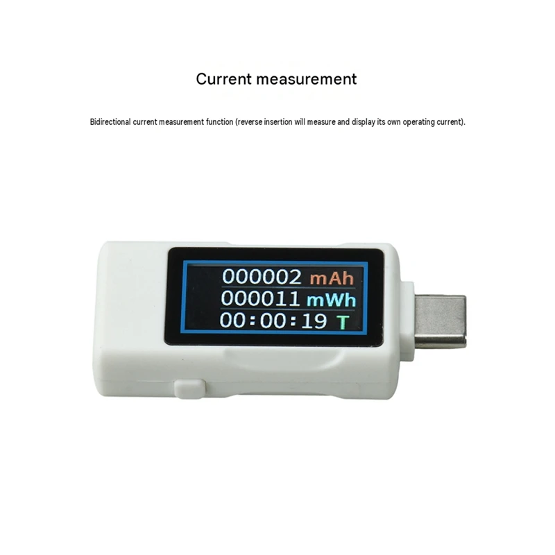 DT16 Type C Tester Current Monitor DC Voltage Meter 0.96 TFT Display 4-30V 0-8A Power Capacity Tester