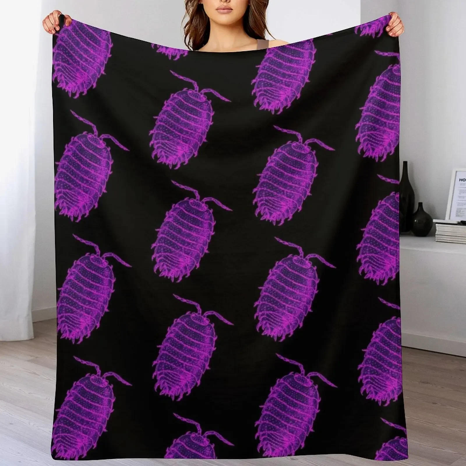 

Giant Purple Isopod Throw Blanket funny gift Sofa Quilt Nap Blankets