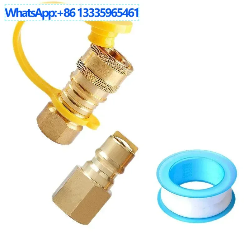 

5Pcs North America 1/4 "NPT Brass Quick Adapter Gas Washer Male Snap Quick Valve