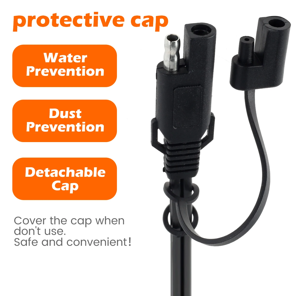 SAE to Ring Terminal Harness Accessory Cable Motorcycle Battery Charger Cord Sae to O Ring Terminal Quick Disconnect Assembly