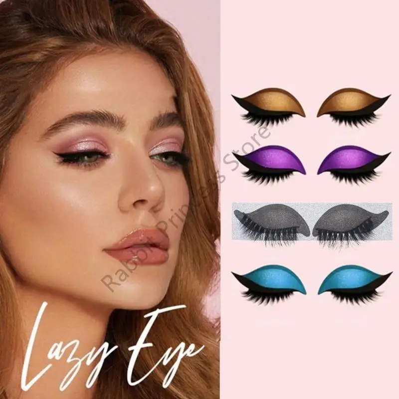 BX0F Soluzione efficiente del trucco per occhi riutilizzabili toppe colorate per ciglia lussureggiate