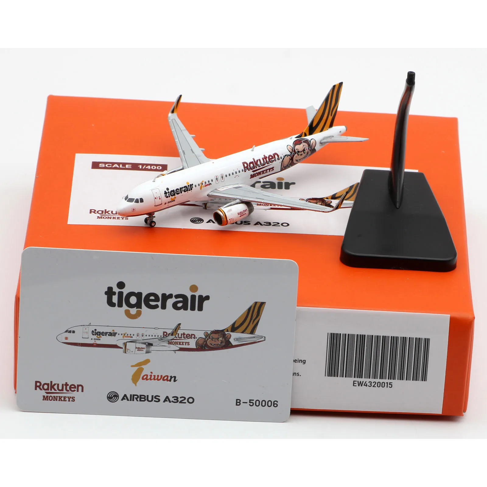 

EW4320015 Alloy Collectible Plane Gift JC Wings 1:400 Tigerair Taiwan Airbus A320 Diecast Aircraft Jet Model B-50006 With Stand