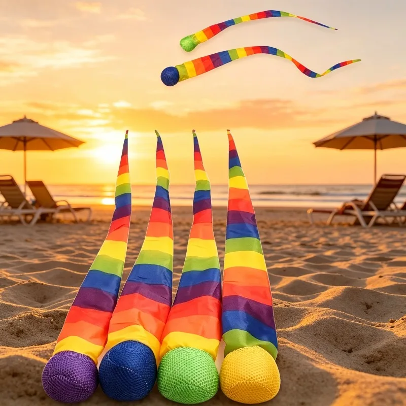 Park Sports Coordination Training Ball 65cm Rainbow Comet Ball Soft Tail Indoor Outdoor Throwing Receiving Ball Kid Toys