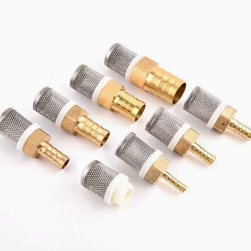 Copper Tower Bottom Valve with Filter Screen Check Valve, Self-priming Pump Inlet Anti Backflow Spring Insertion Pipe Filter