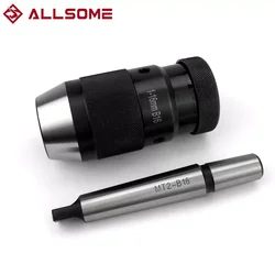 ALLSOME Keyless B16 1-16mm Lathe Drill Chuck MT2-B16 Arbor Self Tightening Drill Chuck HT2942