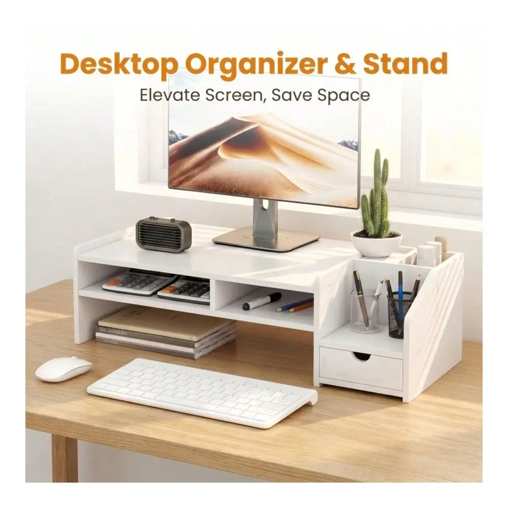 Riser, MultiFunctional Desktop Organizer, Ergonomic Computer Monitor Stand, Suitable For Home Office Use, And A Desktop Storage