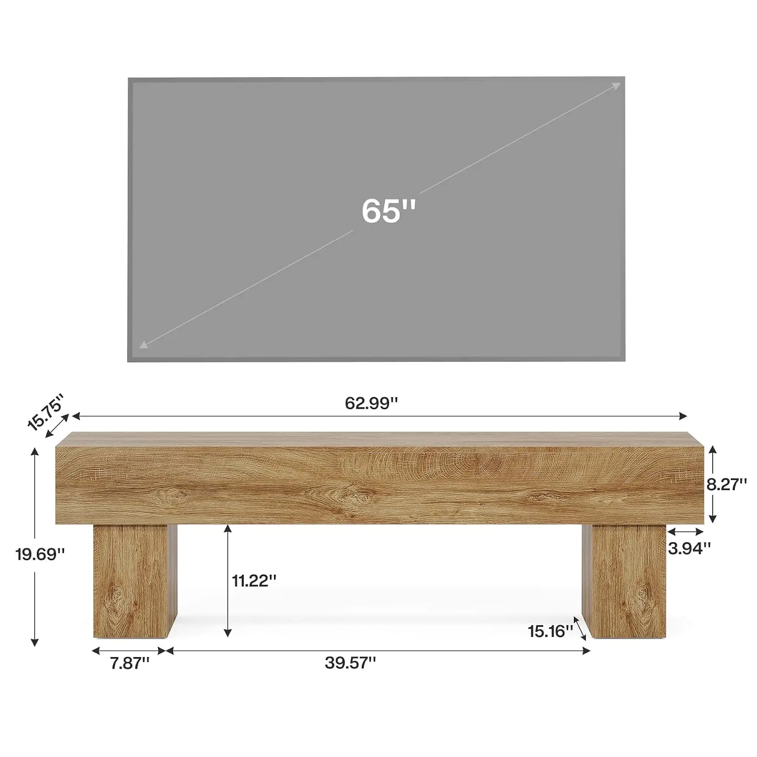 Farmhouse TV Stand Entertainment Center Low Console Table for Living Room Media Cabinet Fits 55 60 65 Inch TV, Customized