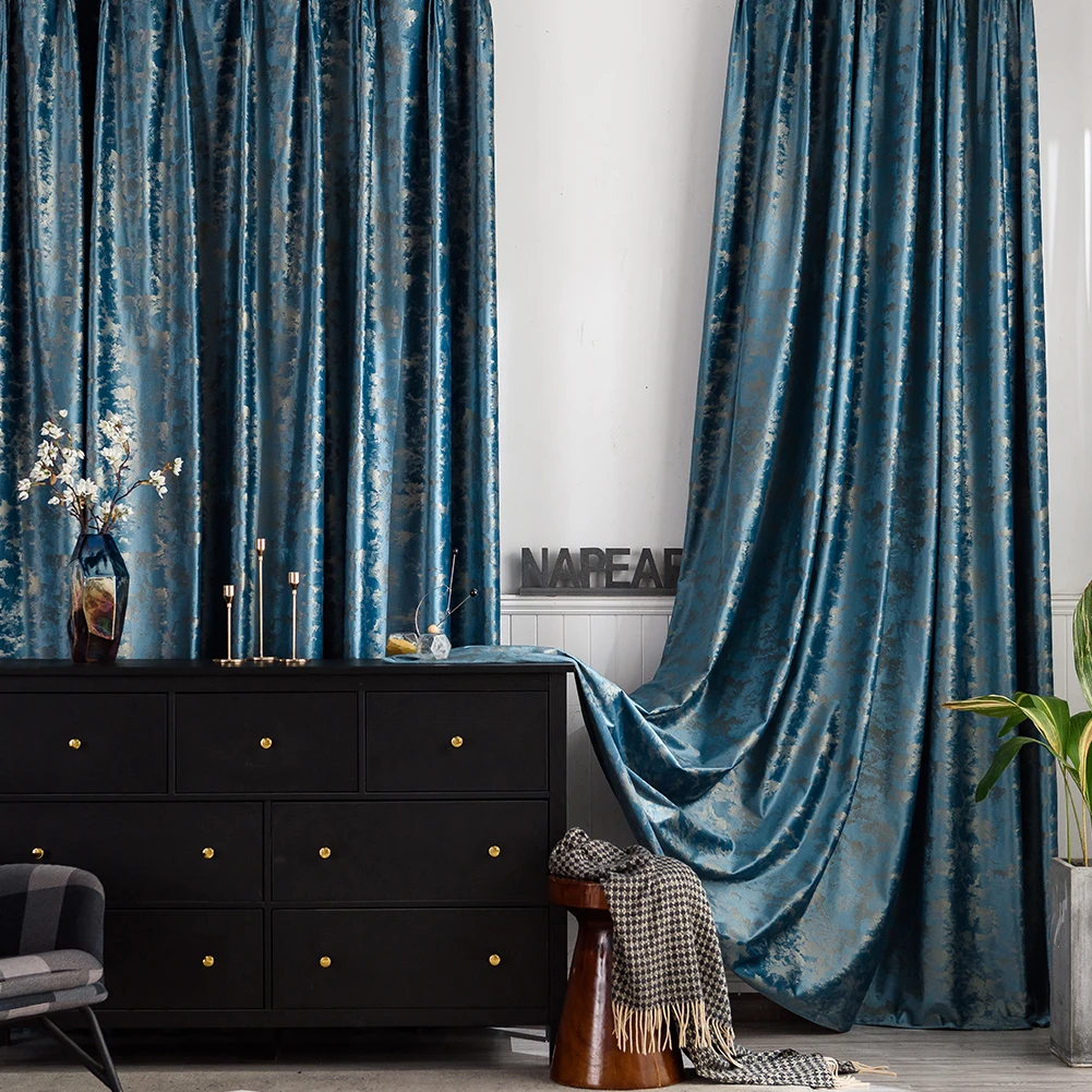 LEEJOOM Modern Luxury Curtain Blackout Curtain High Shading Drapes In Living Room Home Textile Decor