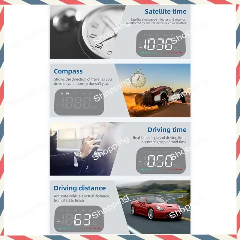 

M20K Car Heads Up Display, GPS Speedometer, Universal Car HUD With Speed MPH, Compass Direction, Overspeed Alarm HD Display