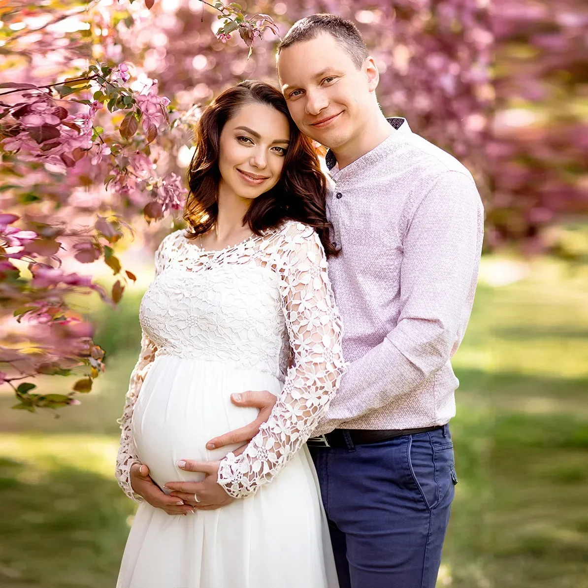 Vestidos de manga larga de gasa de encaje para sesión de fotos de embarazo, vestido de maternidad para Baby Shower, fotografía de mujeres embarazadas, ropa