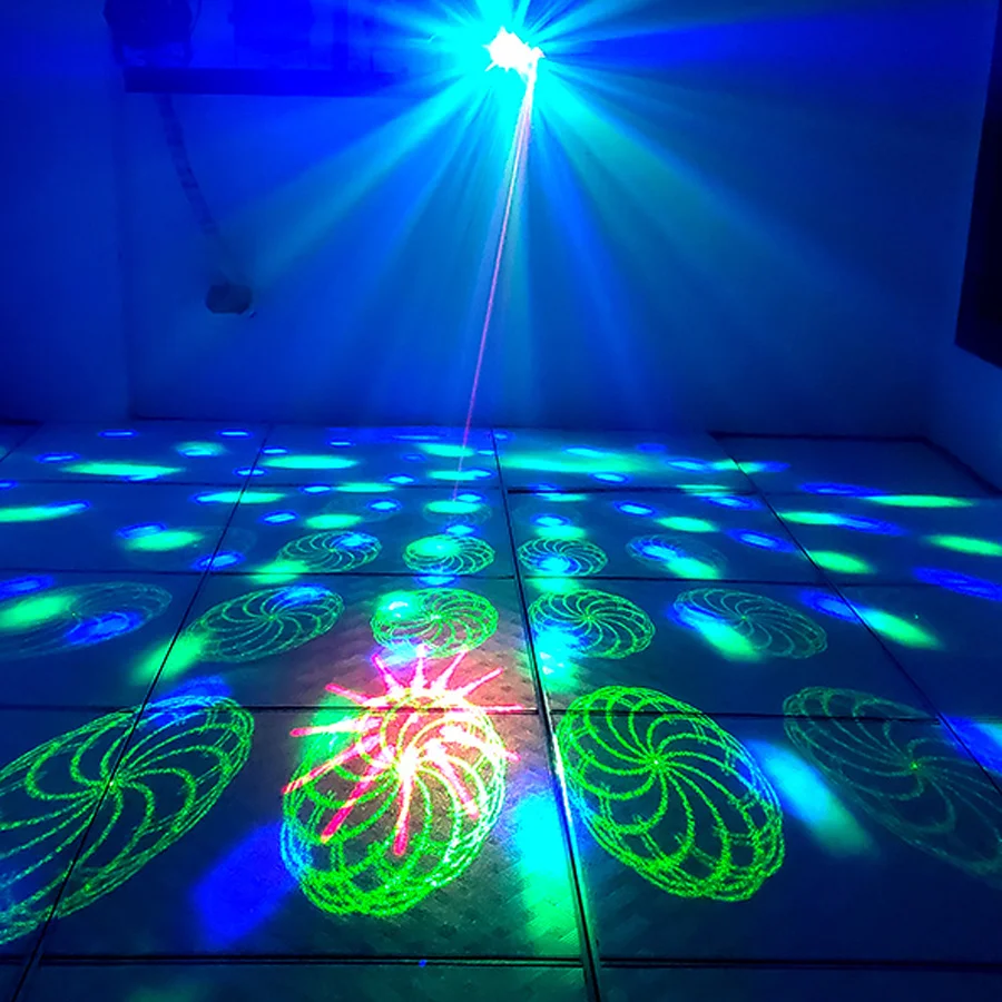 R16 Rechargeable 2IN1 Laser Projector 60 Patterns Magic Ball RGB LED DJ Disco Light Party Dance Shop Birthday Stage Lighting