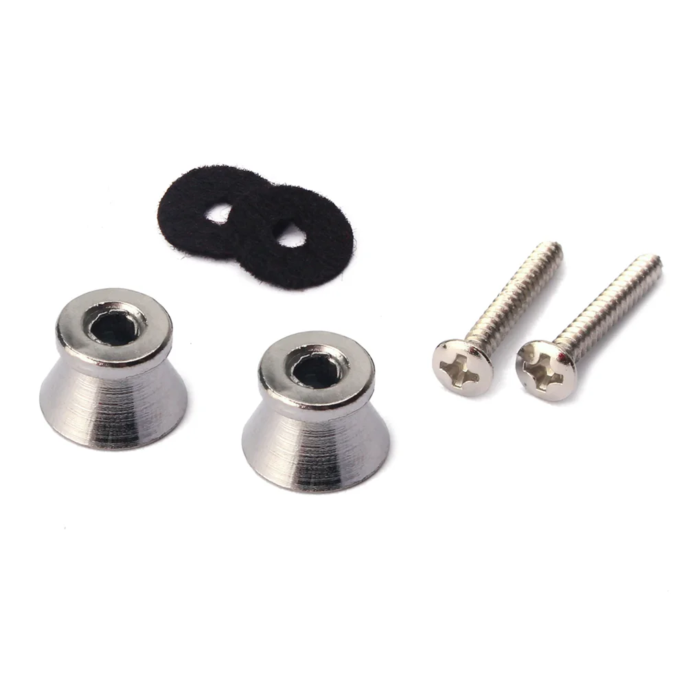 Boutons de verrouillage de sangle de guitare en métal boutons de crochet de sangle avec vis de montage pour remplacement de basse de guitare acoustique électrique (Sil
