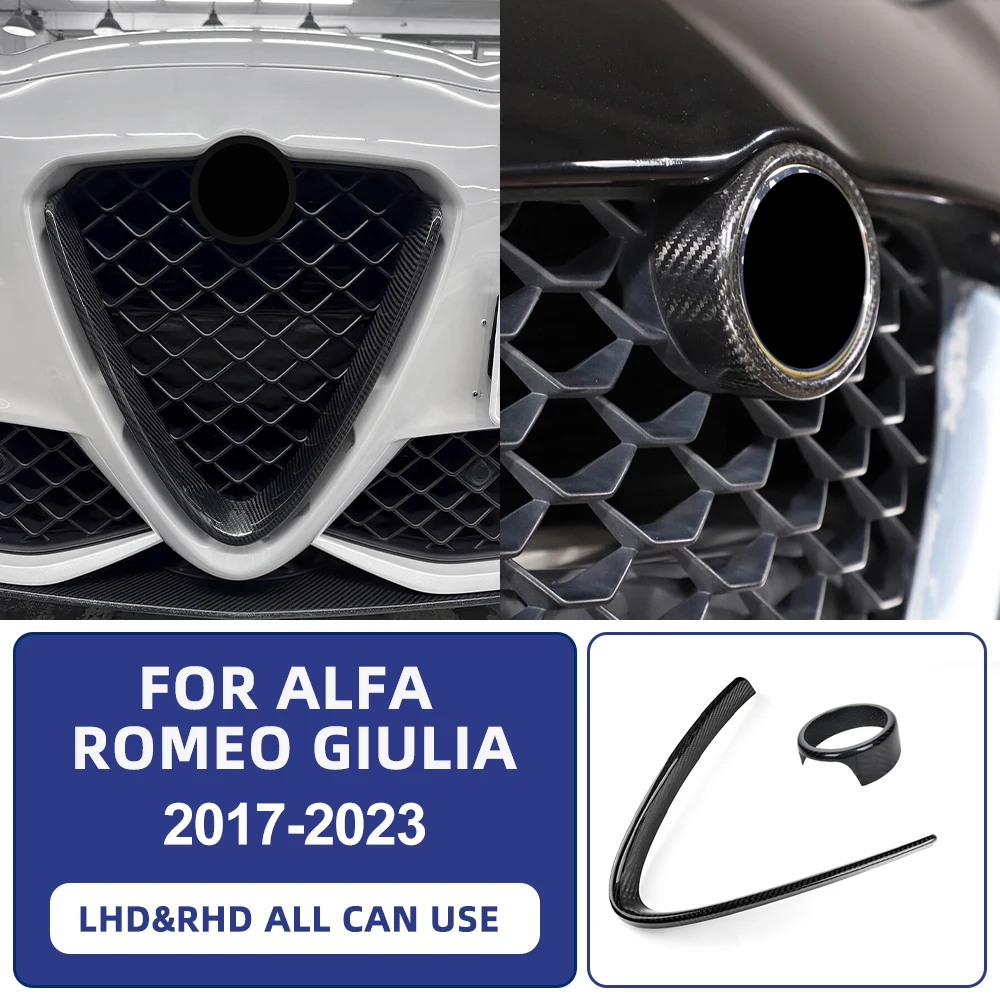 

Сухое углеродное волокно для Alfa Romeo Giulia 2017 2018 2019 2020 2021 2022 2023 Передняя решетка Декоративная рамка V-образная рамка Аксессуары