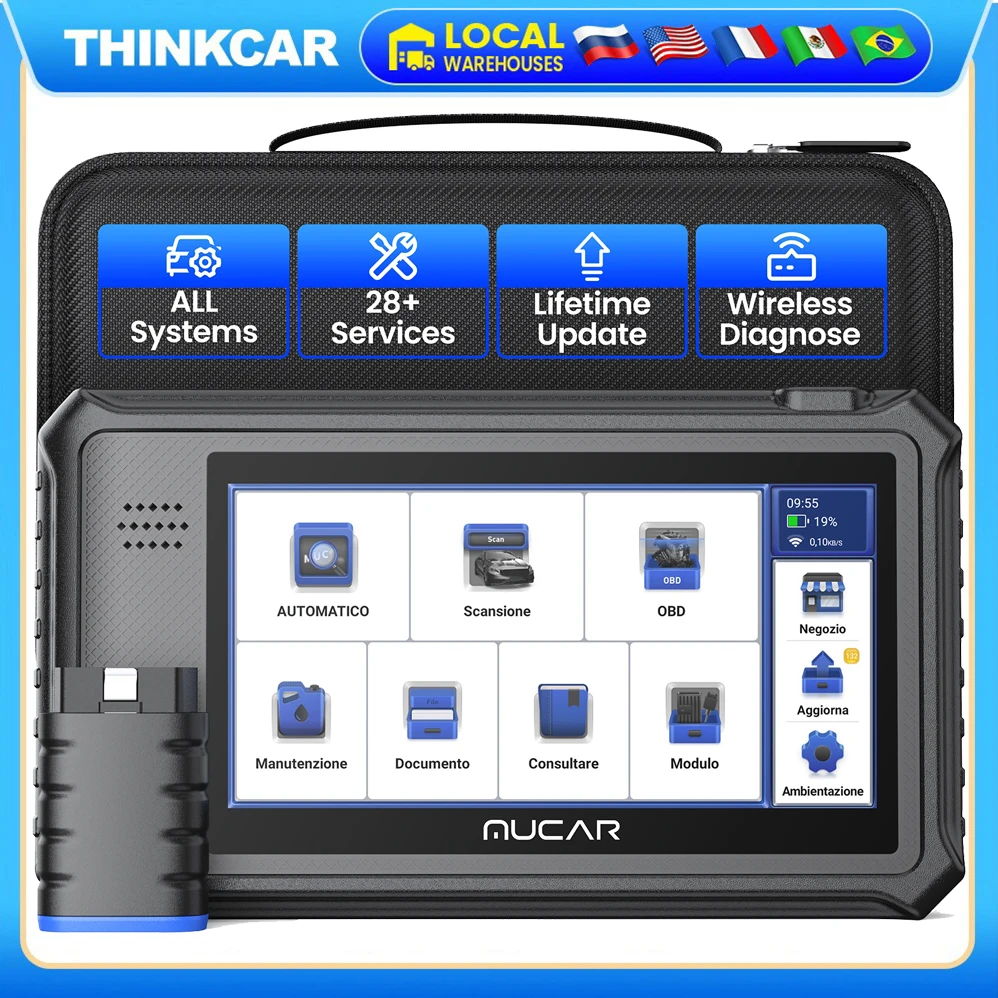 

MUCAR VO6 Car Diagnostic Tools Full System OBD2 Scanner 28 Resets Lifetime Free Bidirectional Control ECU Coding Auto Scan Tools