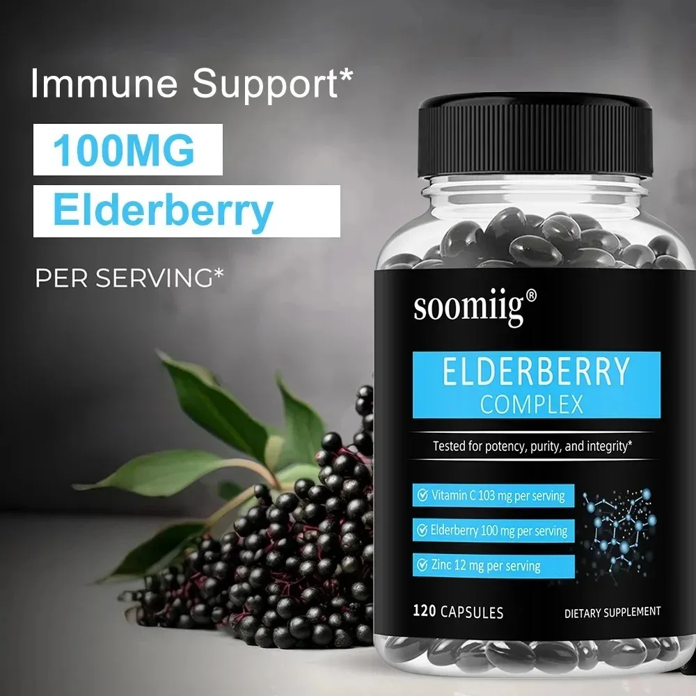 Elderberry with Vitamin C+Zinc - Nutrient Absorption, Enhances Cellular Energy, Promotes Skin and Respiratory Health
