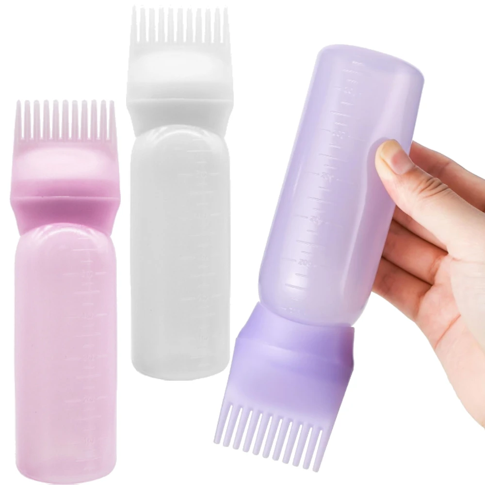 1/3PCS Root Comb Applicator Bottle 120ml Hair Dye Oil Applicator Bottle for Professional Hairdressing Hair Dye Comb Barbershop